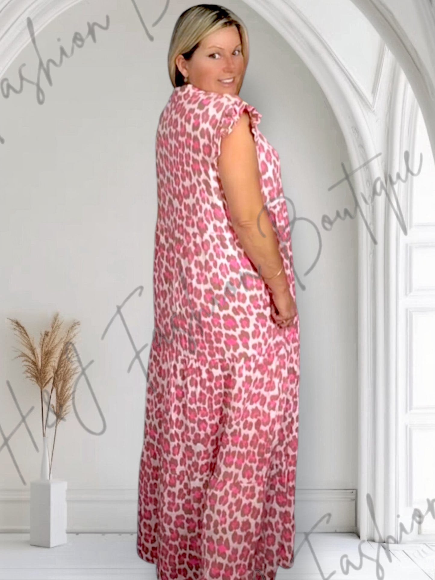 Kiki Cheesecloth Neon Smock Maxi Dress