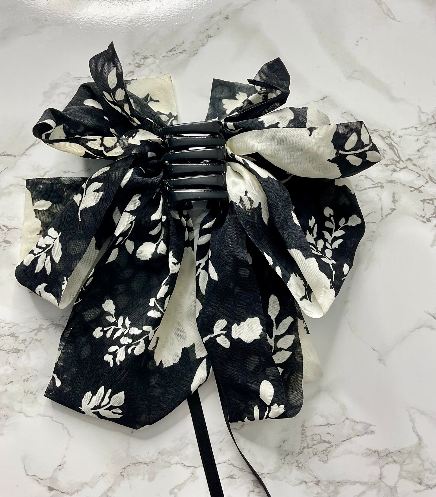 Floral Double Bow Hair clip.