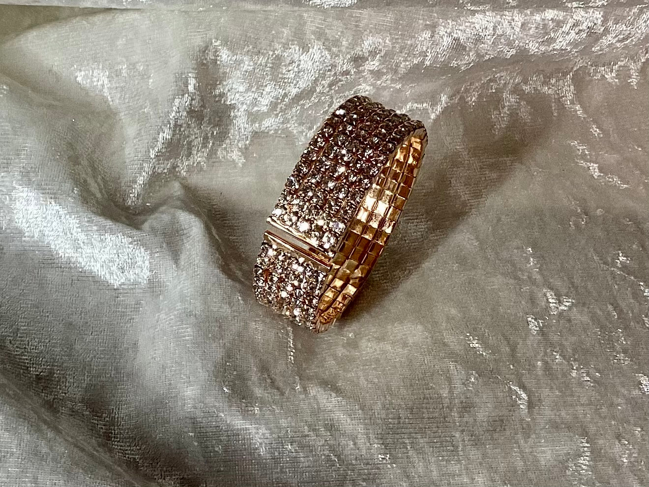 Crystal Rose. Sparkling Rose Gold Coloured Cuff
