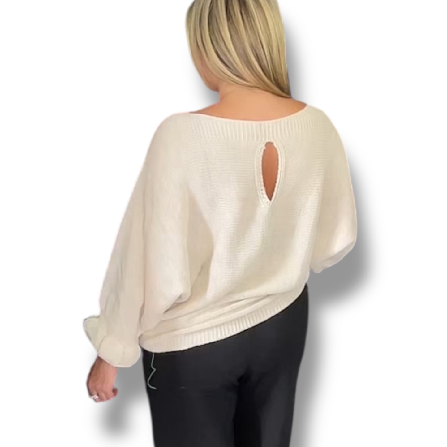 Keyhole Ruffle Cuff Jumper