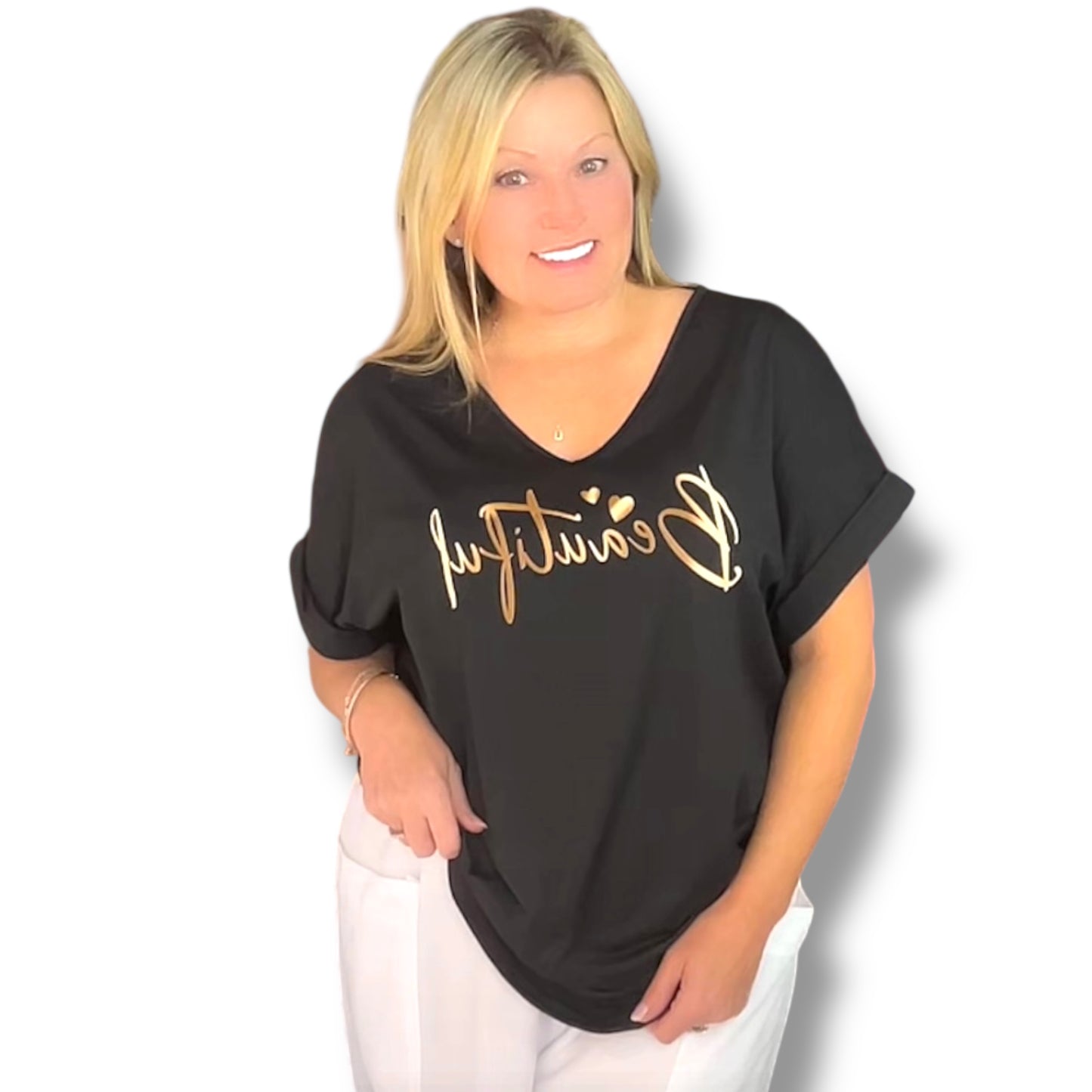 Be-You-T-Full V Neck T-Shirt