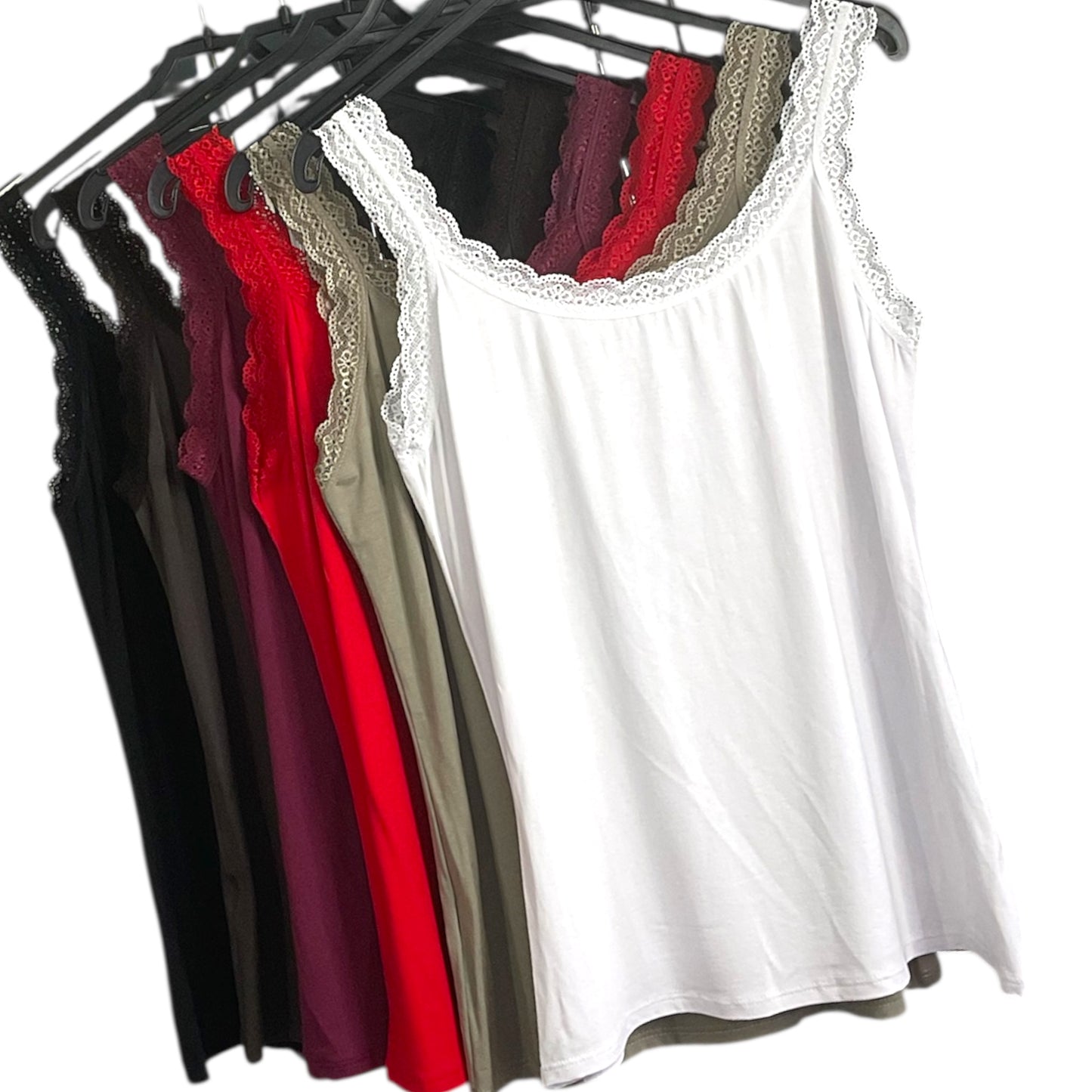 Vest Top with Daisy Lace Trim