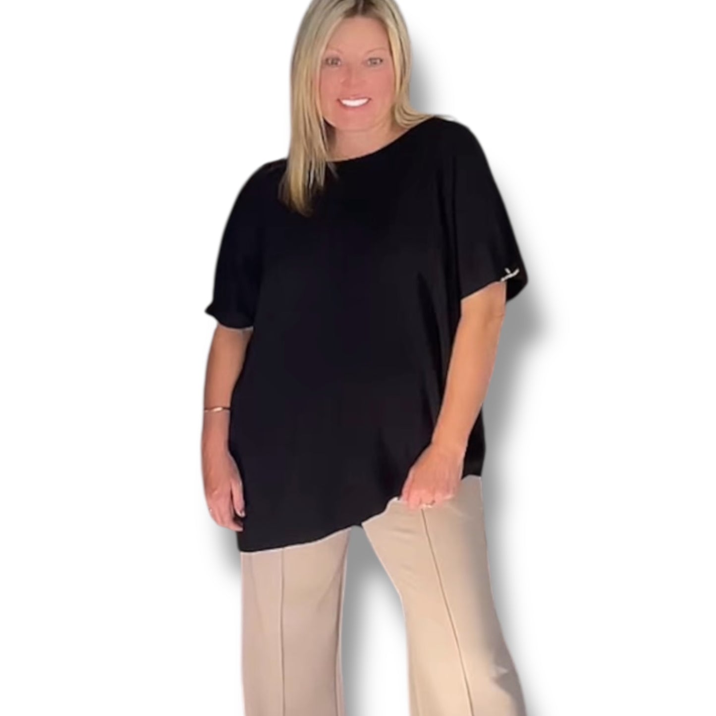 Asymmetrical Gold Button Top