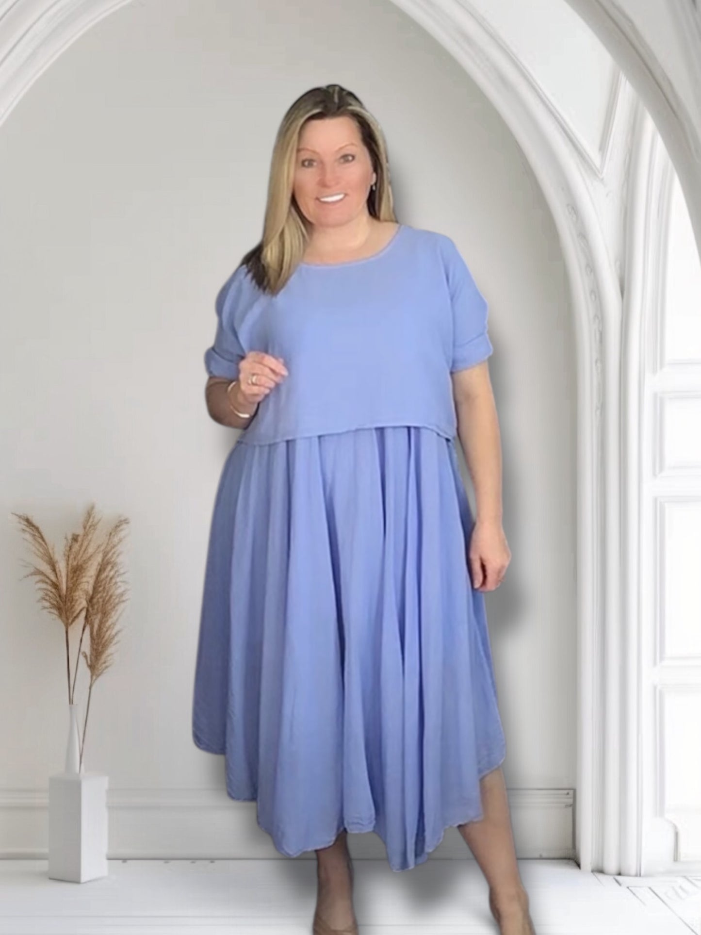 Molly. Floaty Cotton Dress & Crop Top