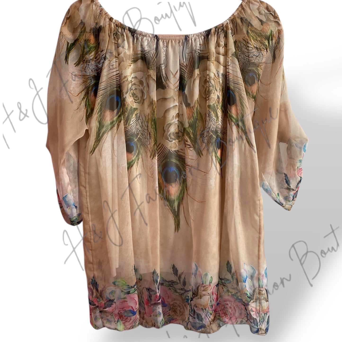 Josie. Peacock Chiffon Top