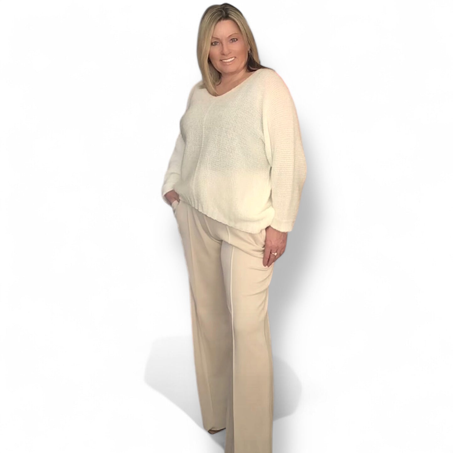 Super Sort V Neck Jumper (Silvia)