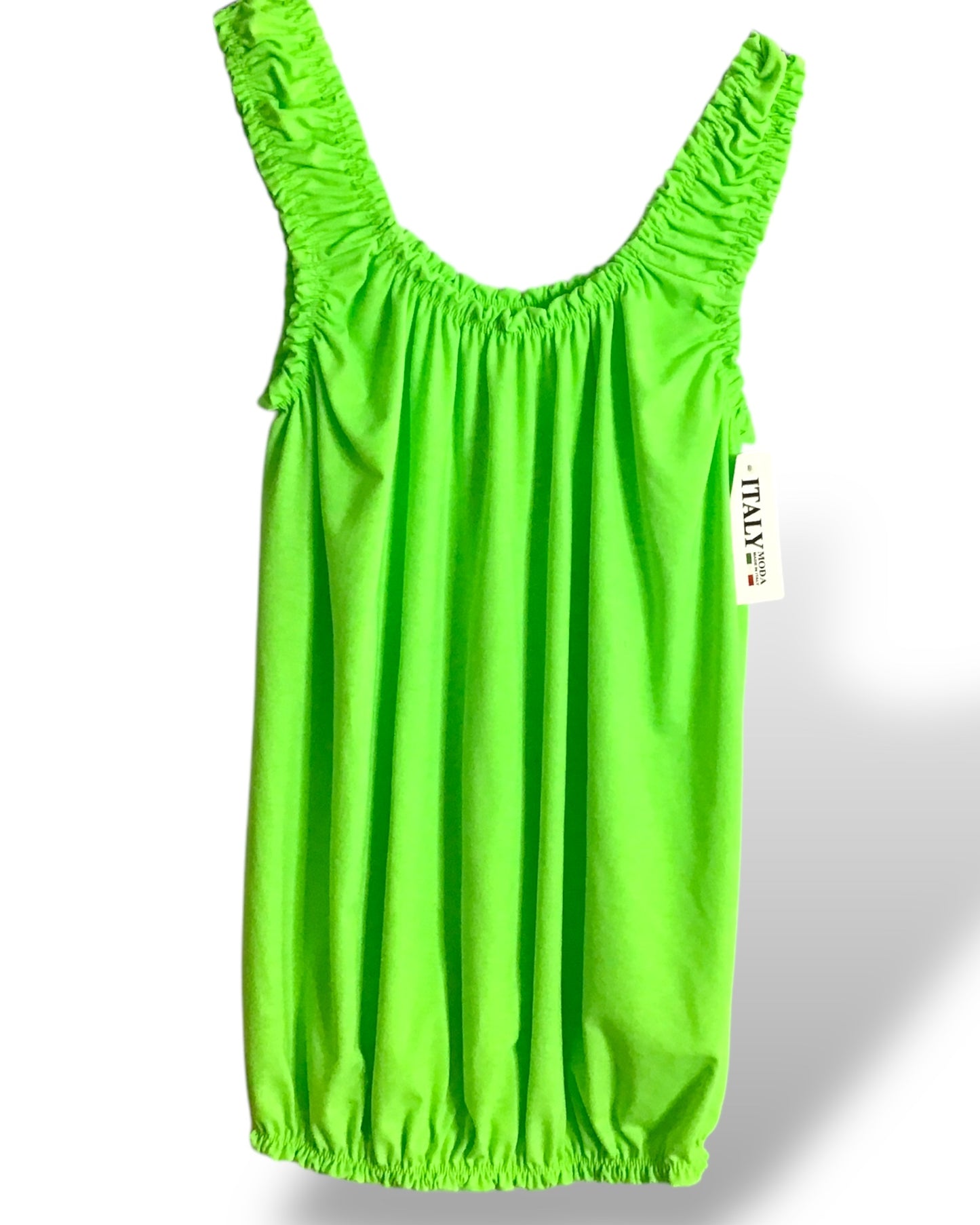 Sally. Bubble Elastic Neck Vest Top