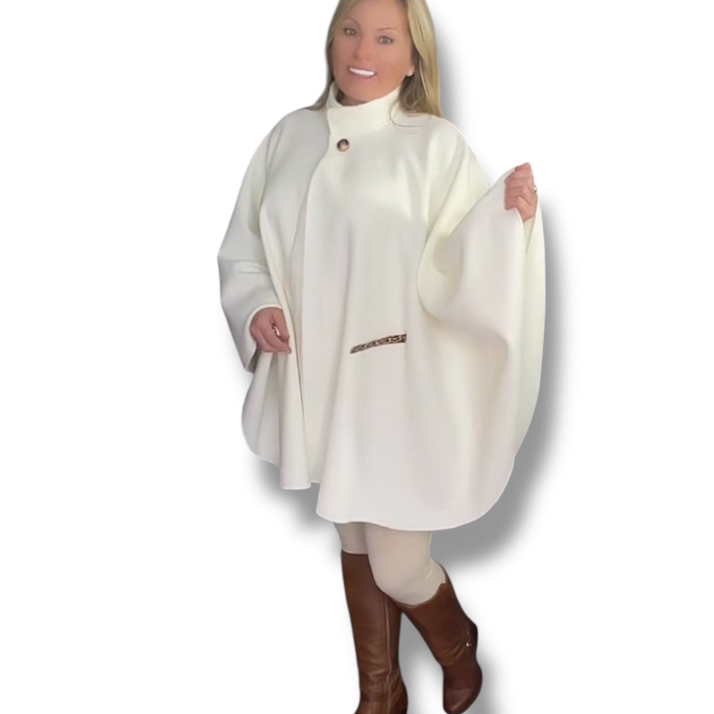 Cape with Animal Print Belt ( Maple)