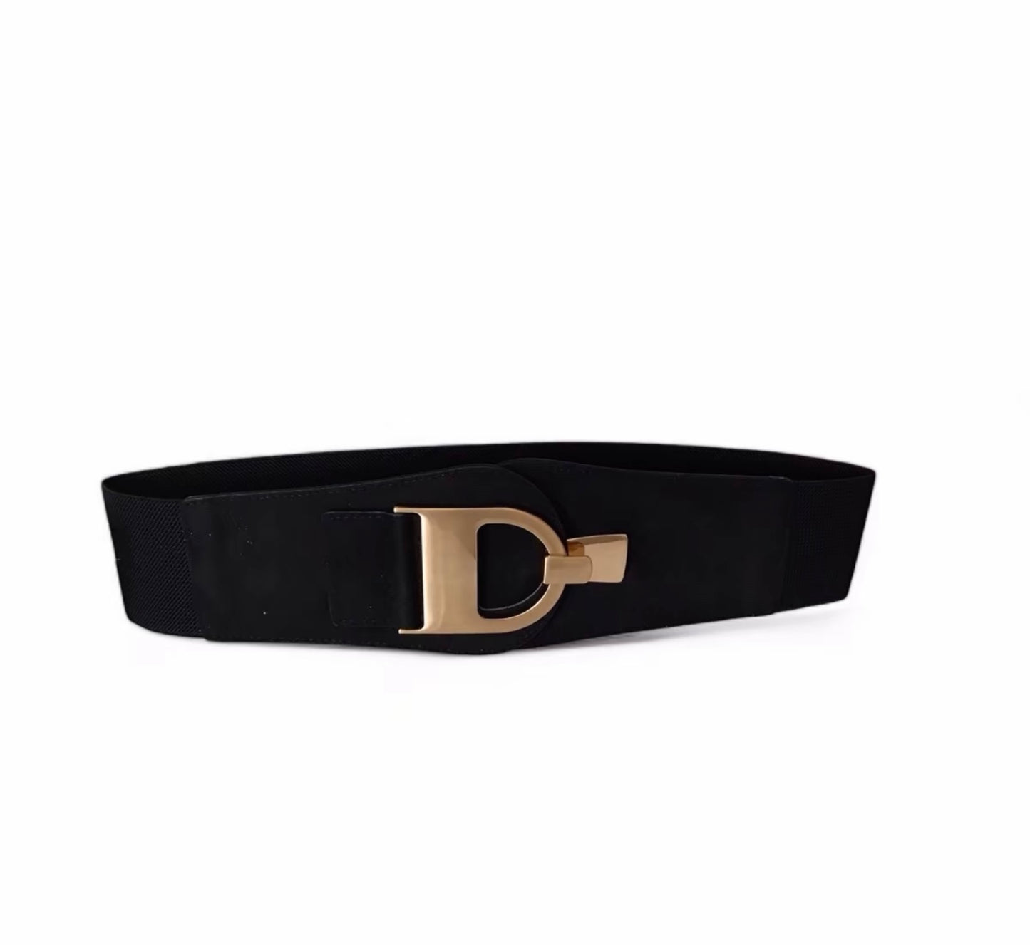 Elastic/Faux Suede D Buckle Belt (Deedee)