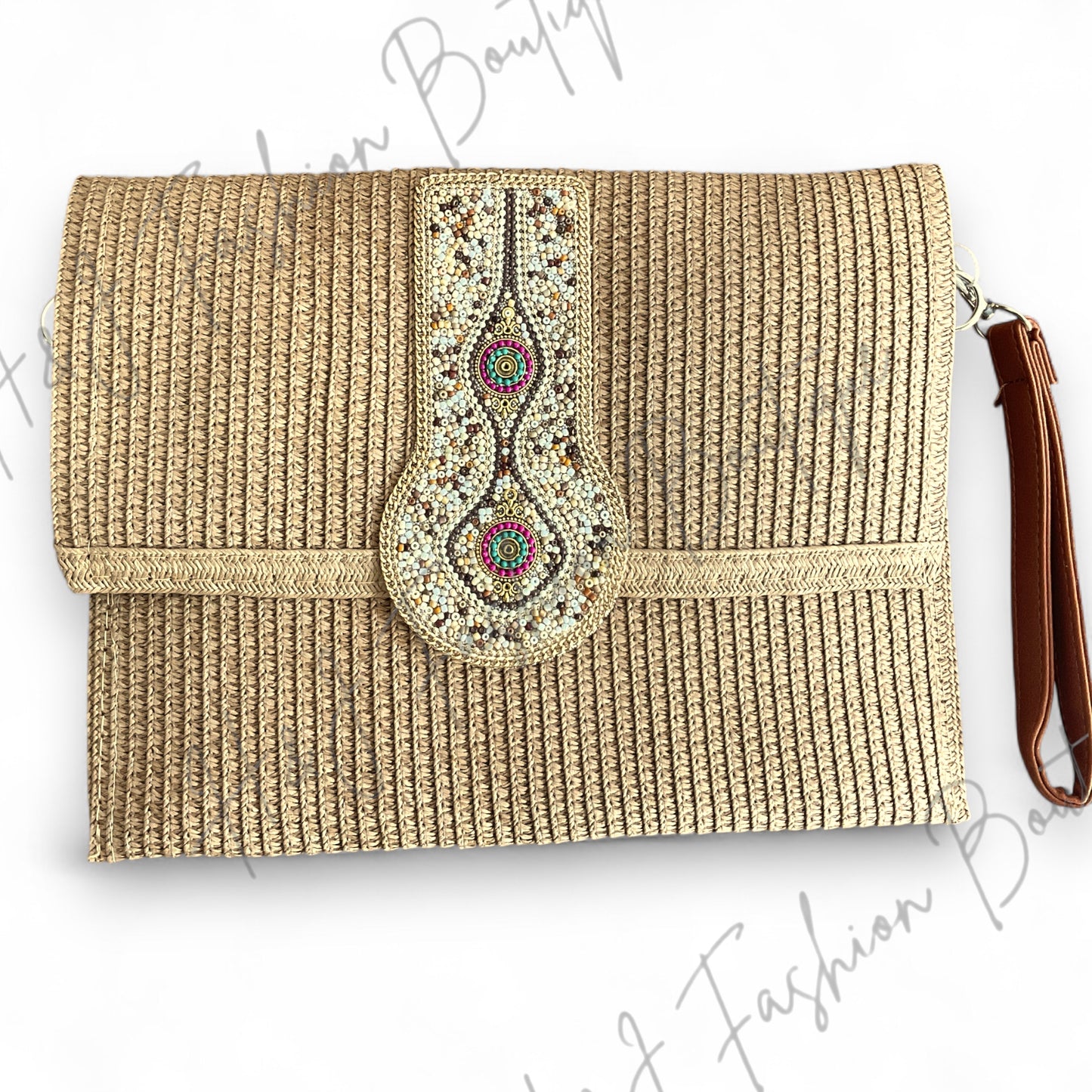 Taygan. Straw Clutch Bag