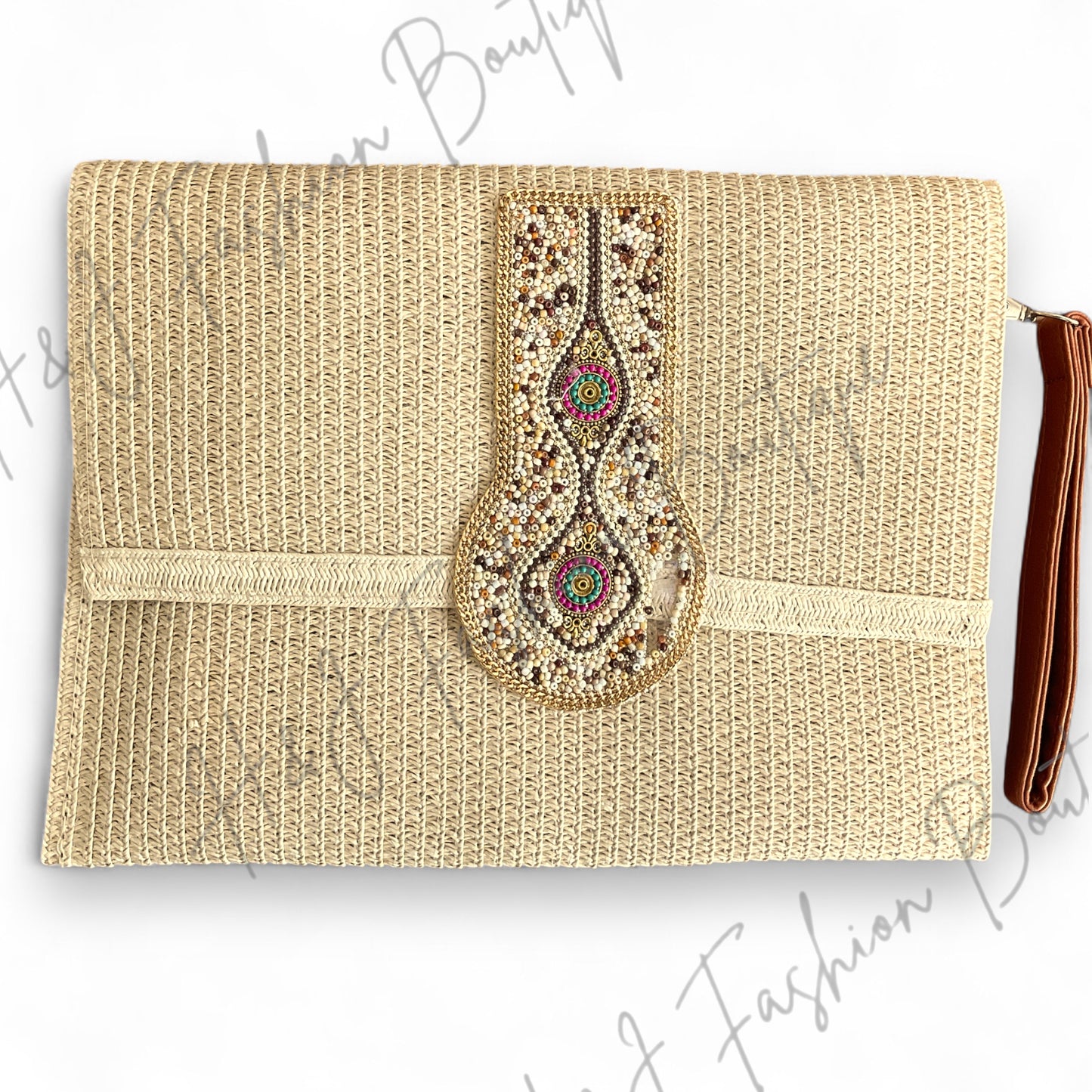 Taygan. Straw Clutch Bag