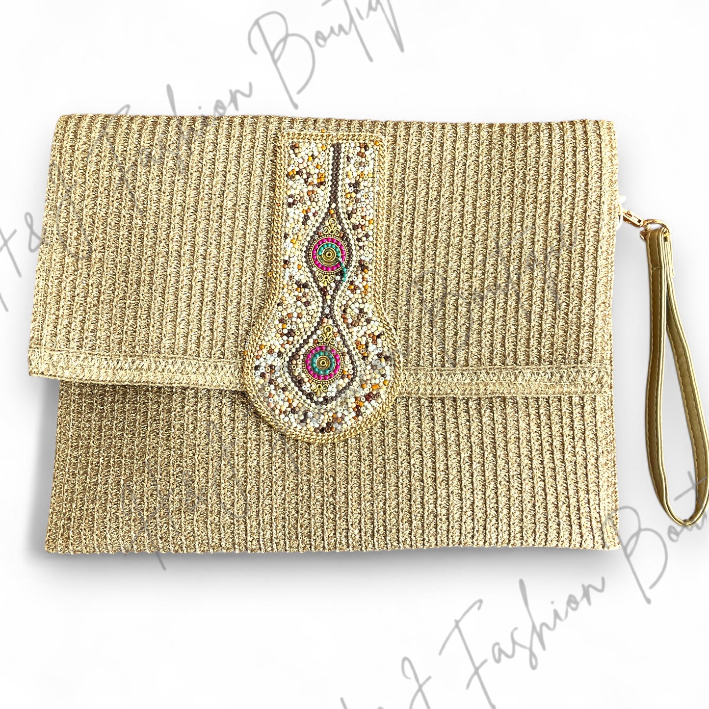 Taygan. Straw Clutch Bag