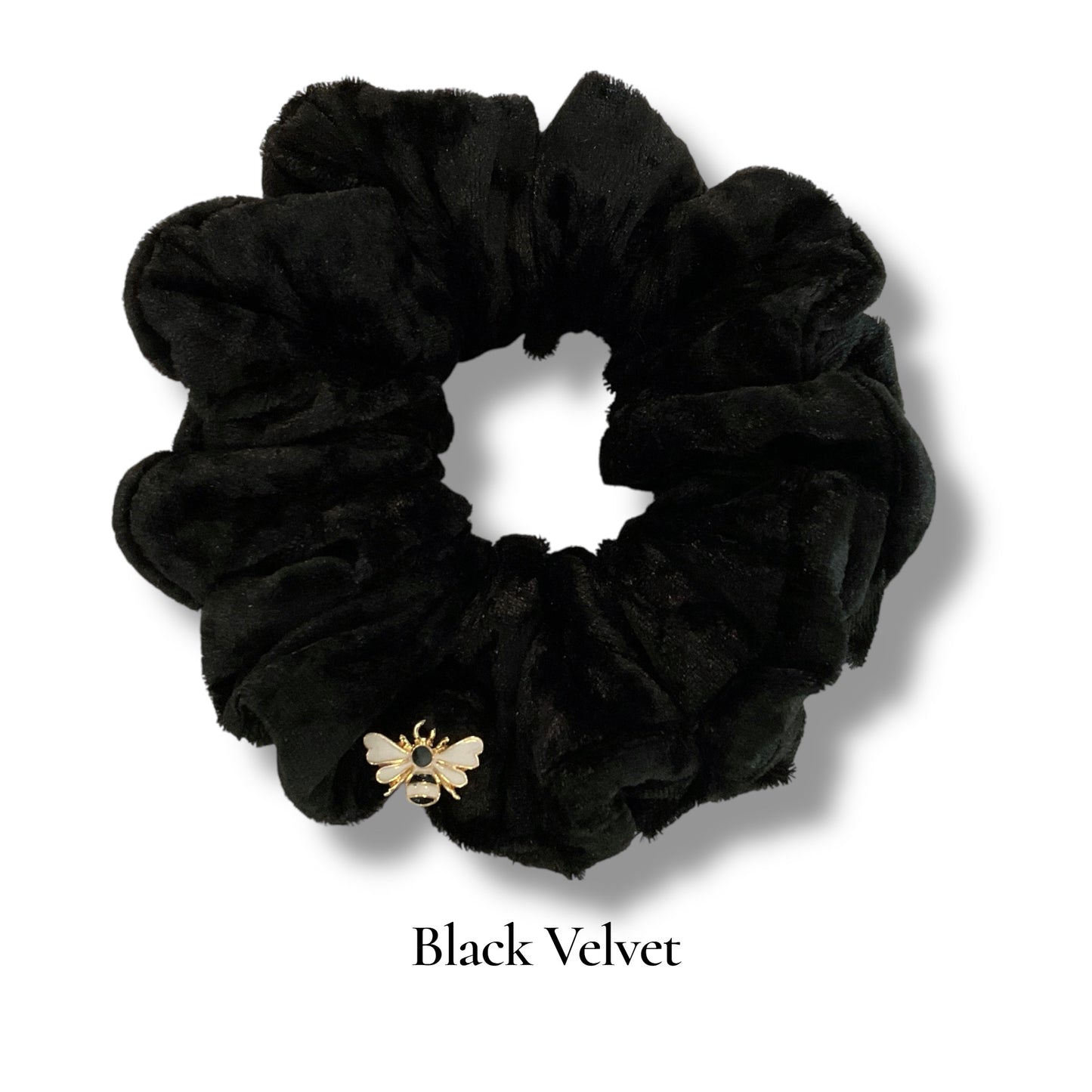 X Large Velvet Hair Scrunchie (Black Velvet)