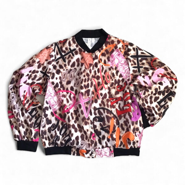 Bonnie Lightweight Animal Print Bomber Jacket