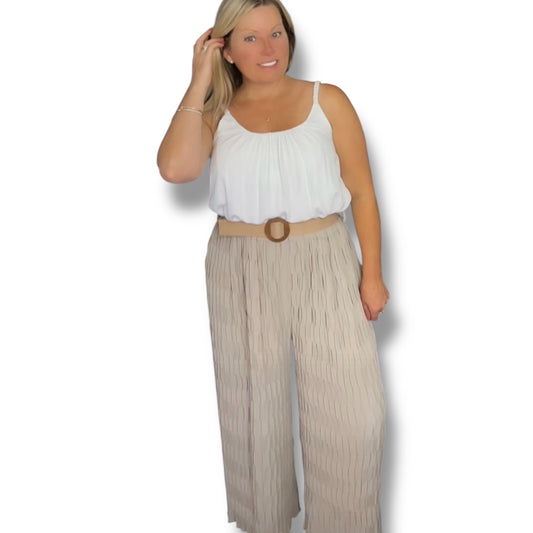 Carol. Wide Leg Trousers with Belt