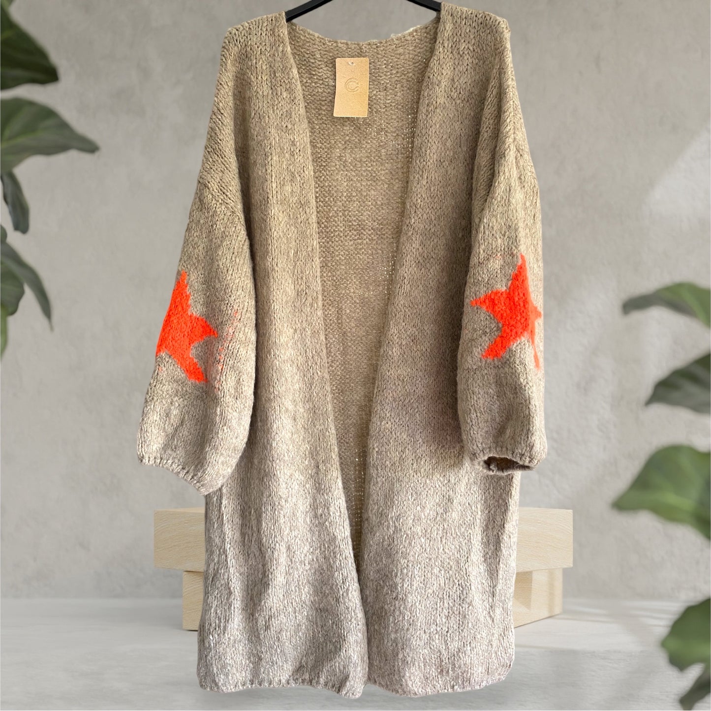 CLARA. Super soft star longline cardigan