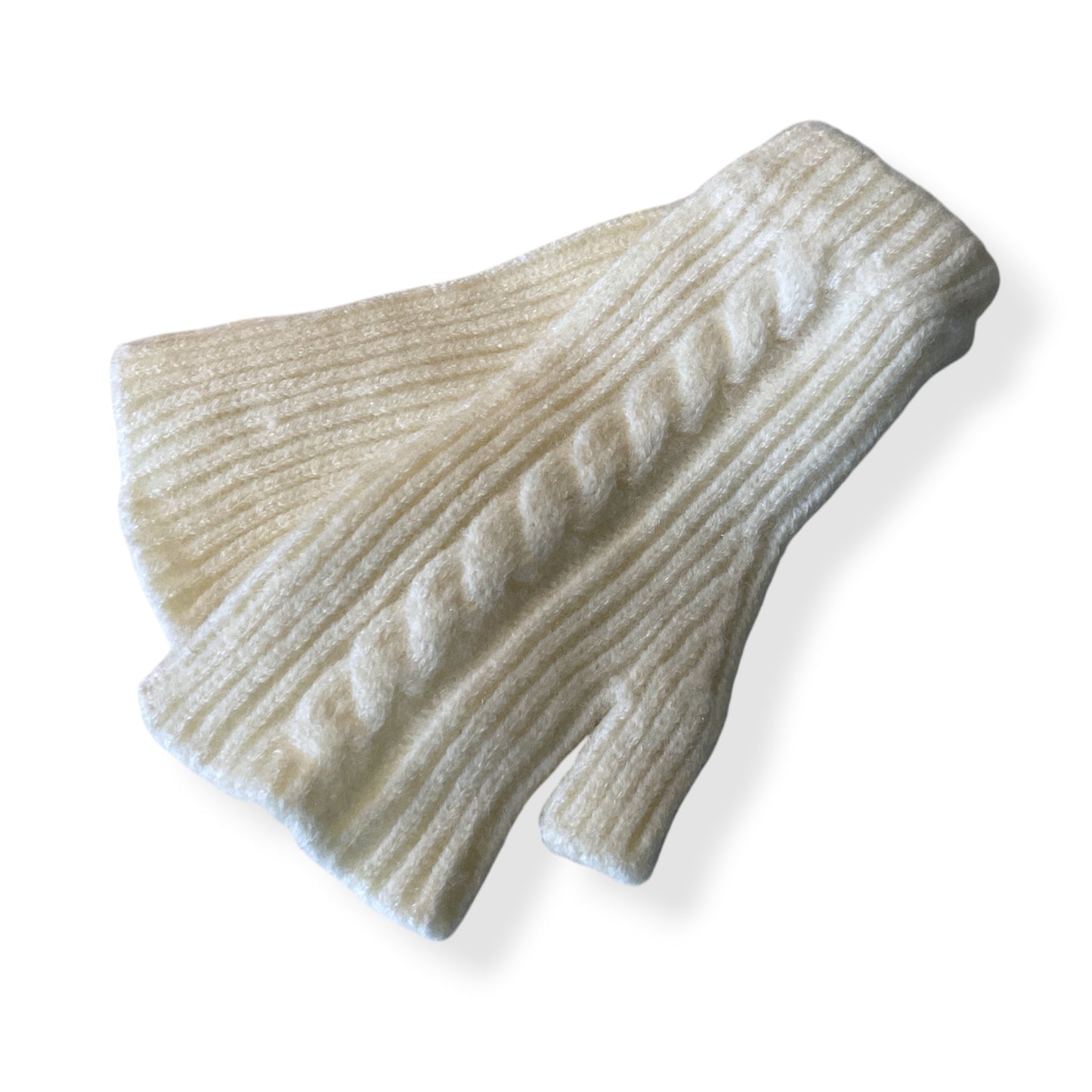 NINA. Soft knitted fingerless mittens
