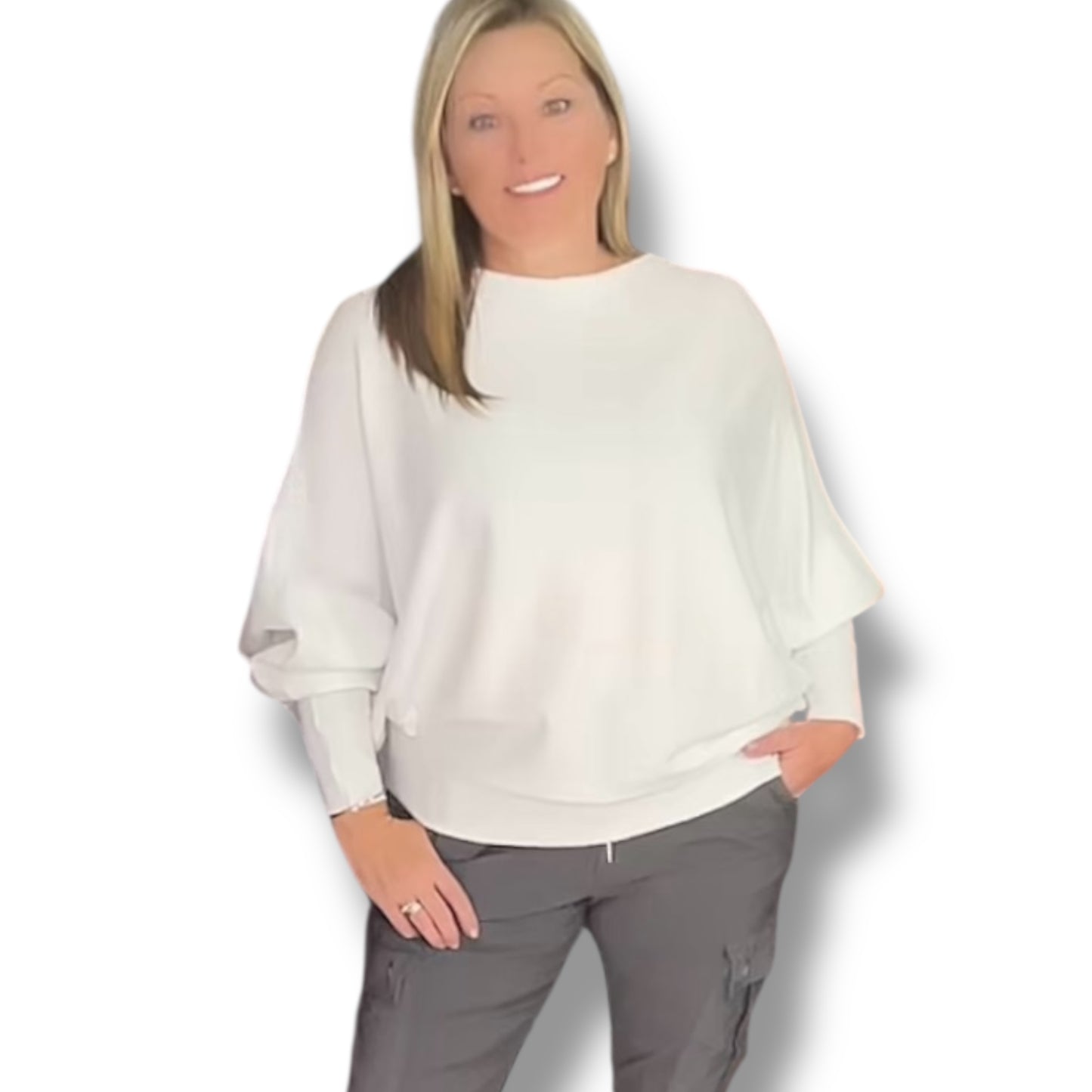 Batwing Soft Fine-knit Sweater. ( Clara )