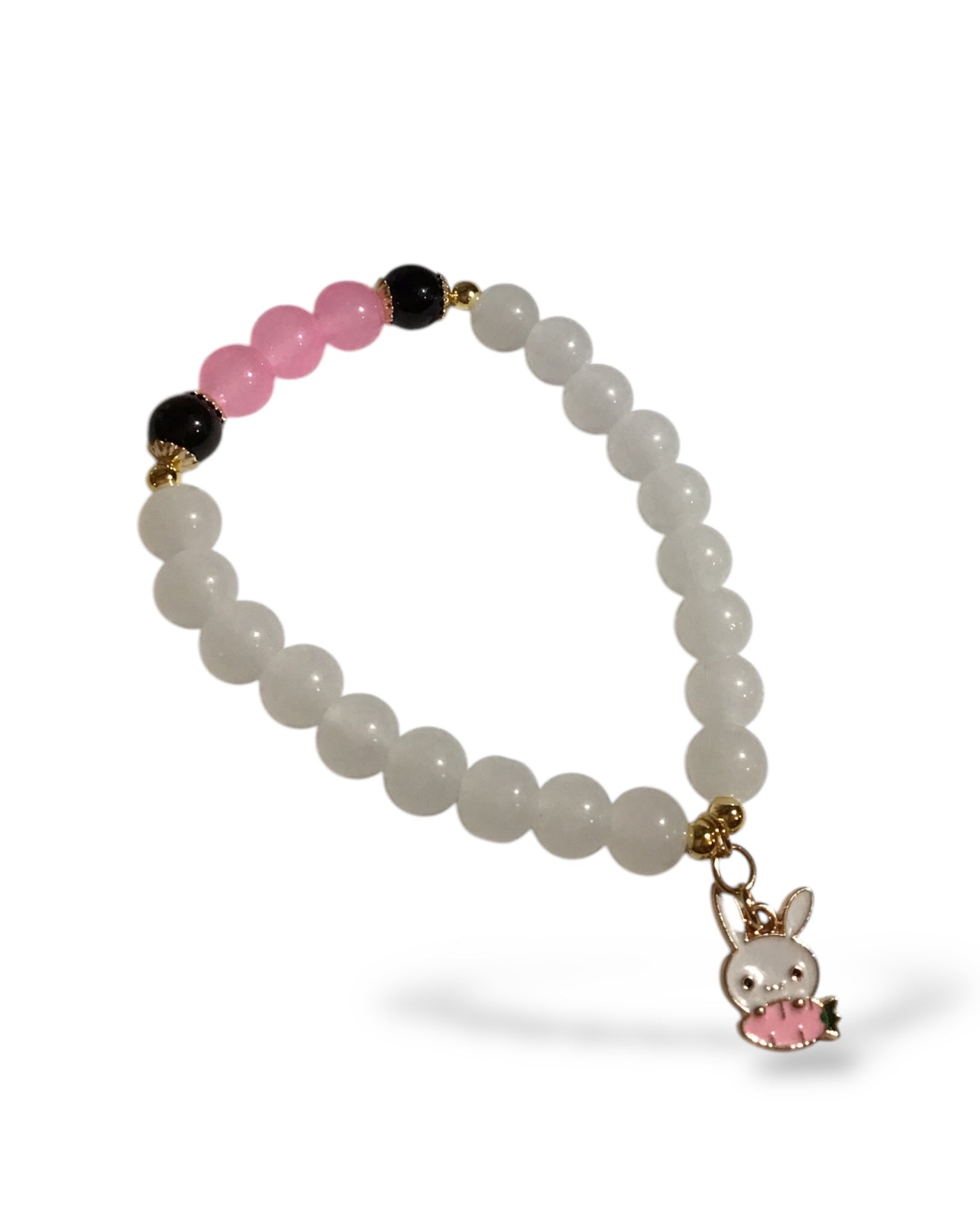 Pink & White Bunny Charmayne Bracelet