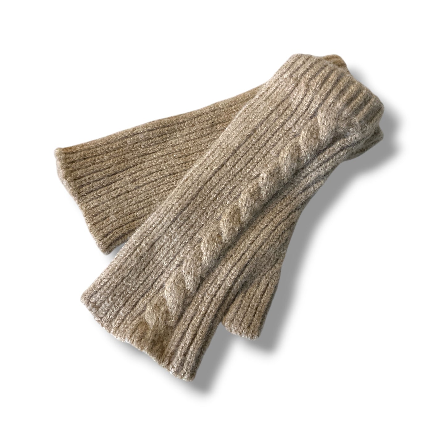 NINA. Soft knitted fingerless mittens