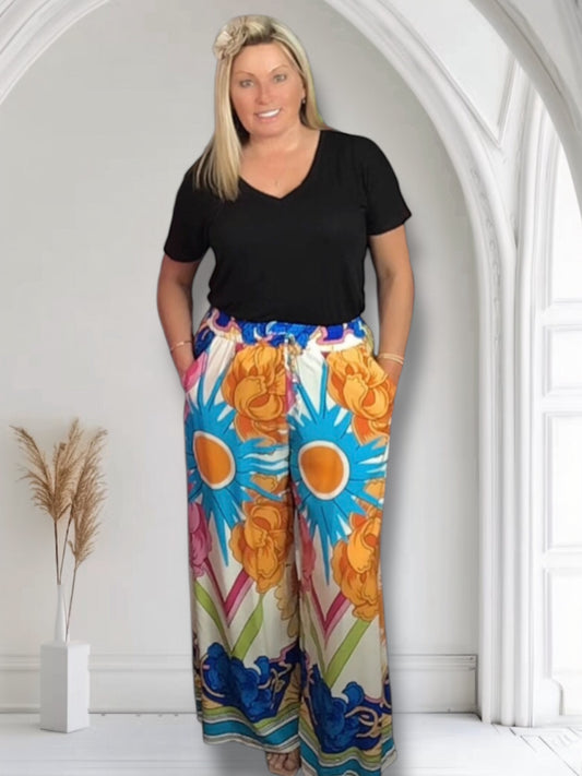 Maggie Bright Bold Floral Trousers
