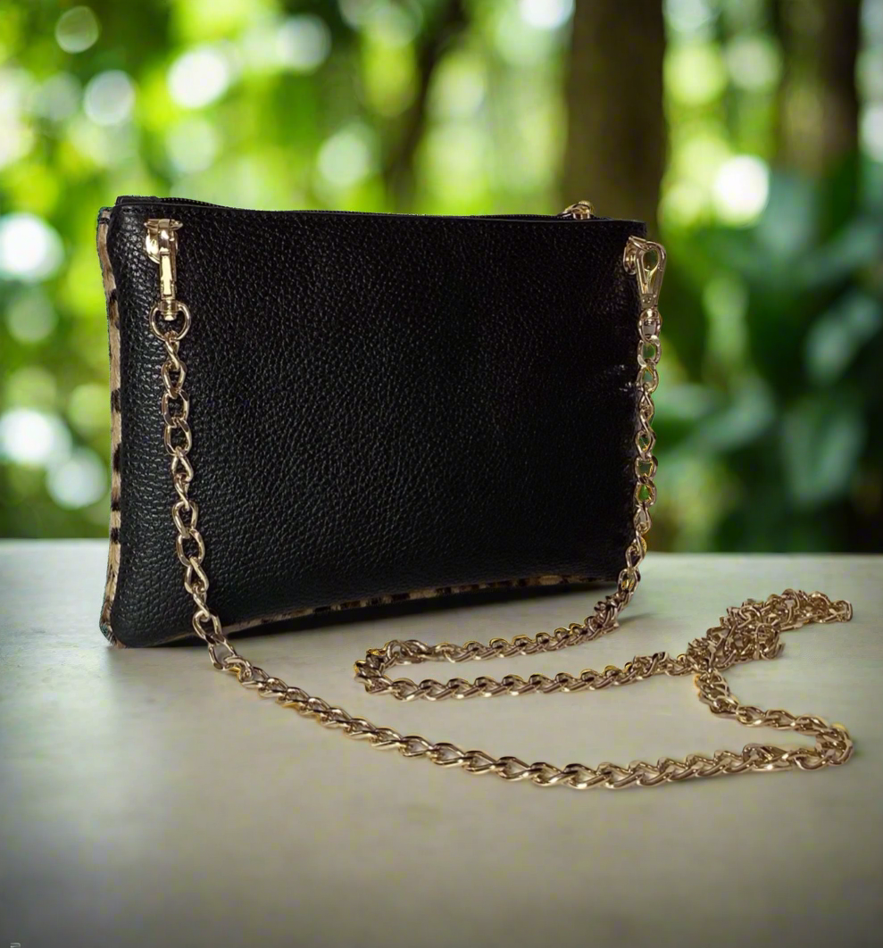 Charlene. Pony Hair & Leather Tassel Clutch