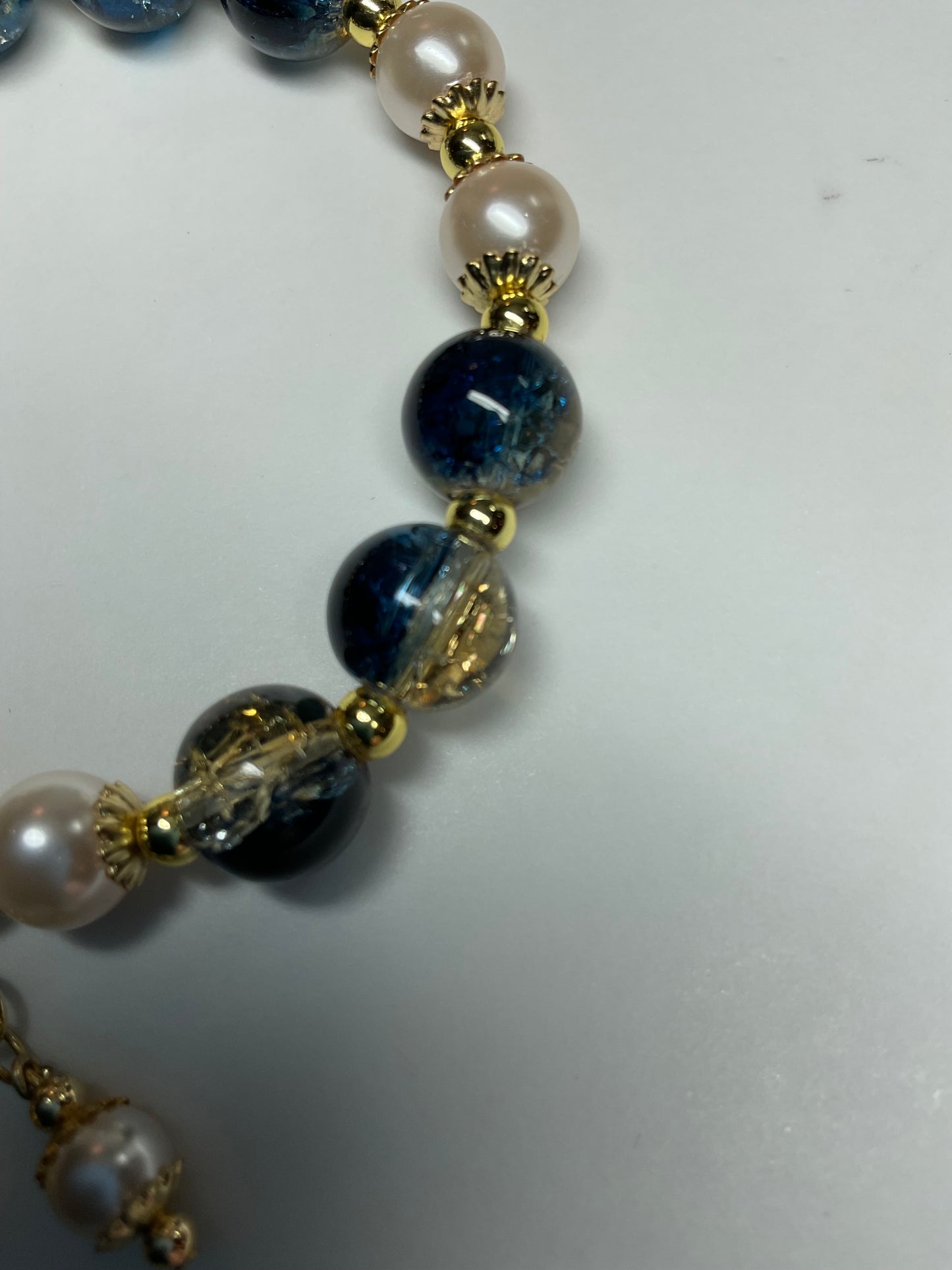 Golden Navy with Faux Pearls & Gold Accents