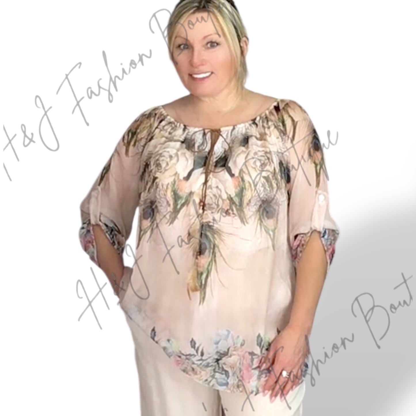 Josie. Peacock Chiffon Top