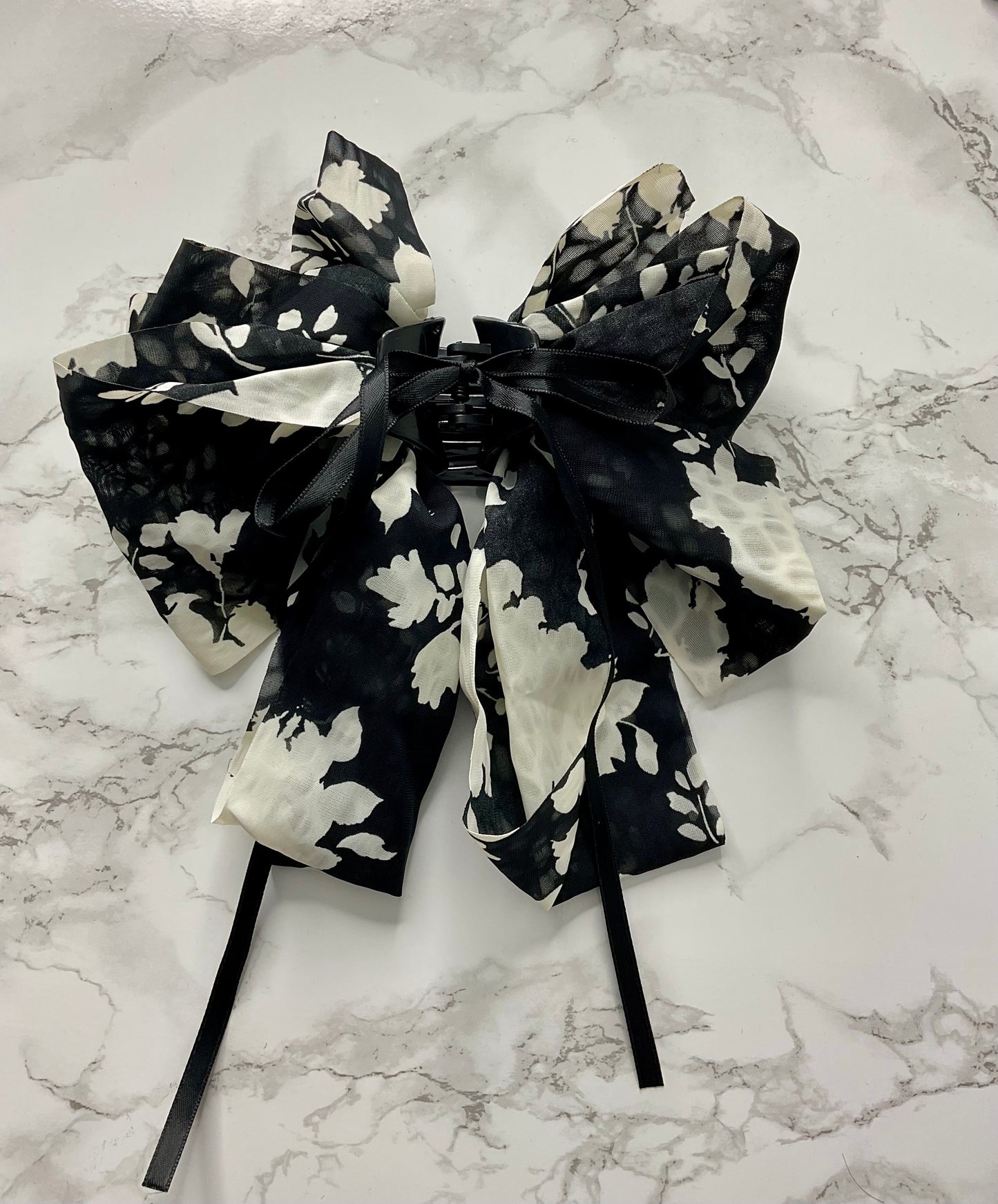 Floral Double Bow Hair clip.