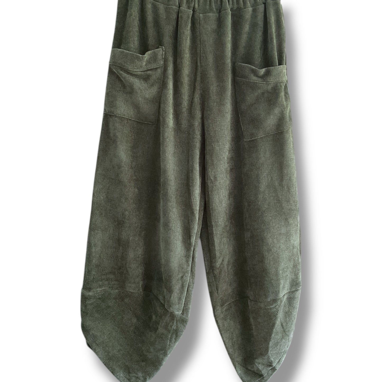 Tulip Leg Ribbed Velour Jogger Trousers (Ashdan)