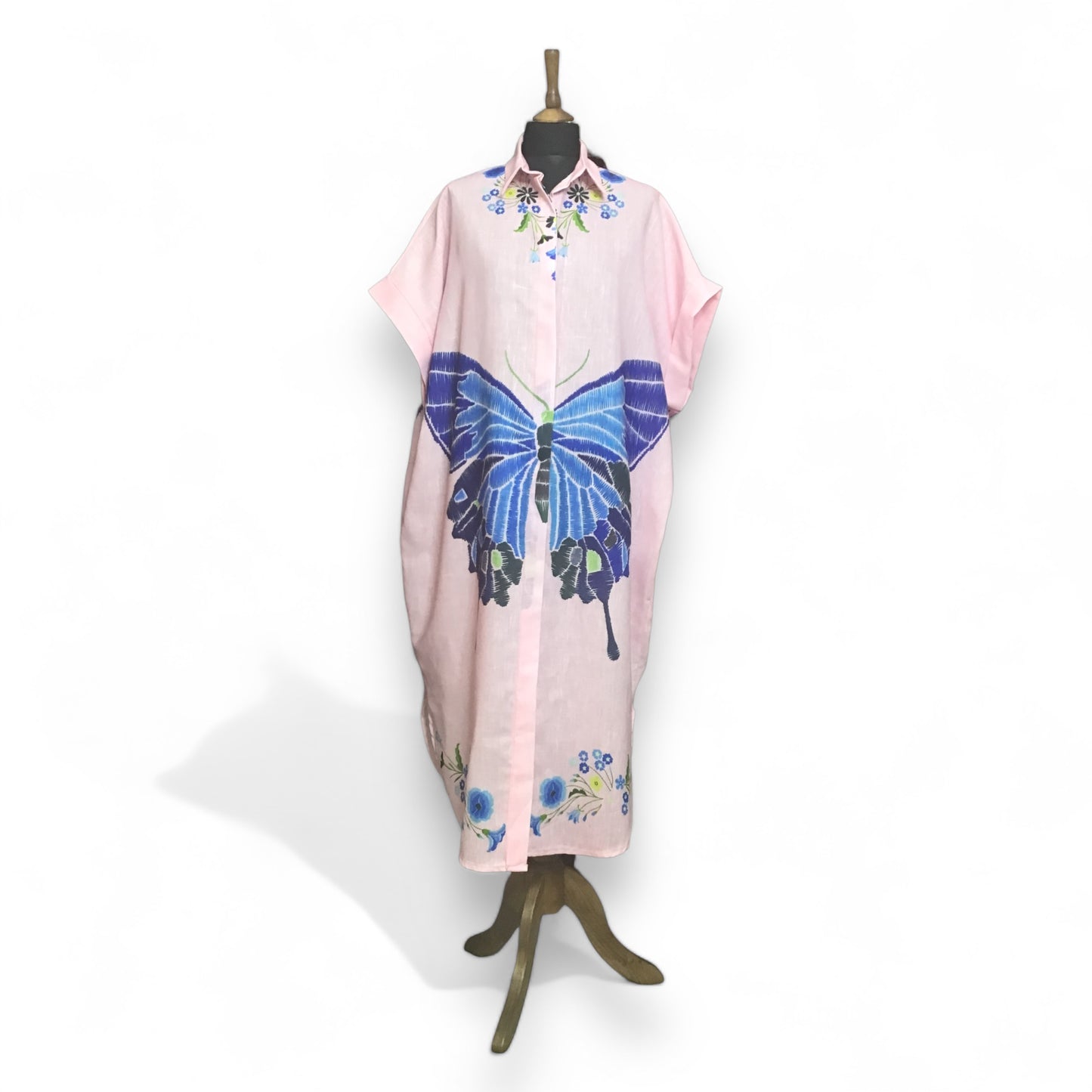 ELLIE. Butterfly Print Shirt-Dress.