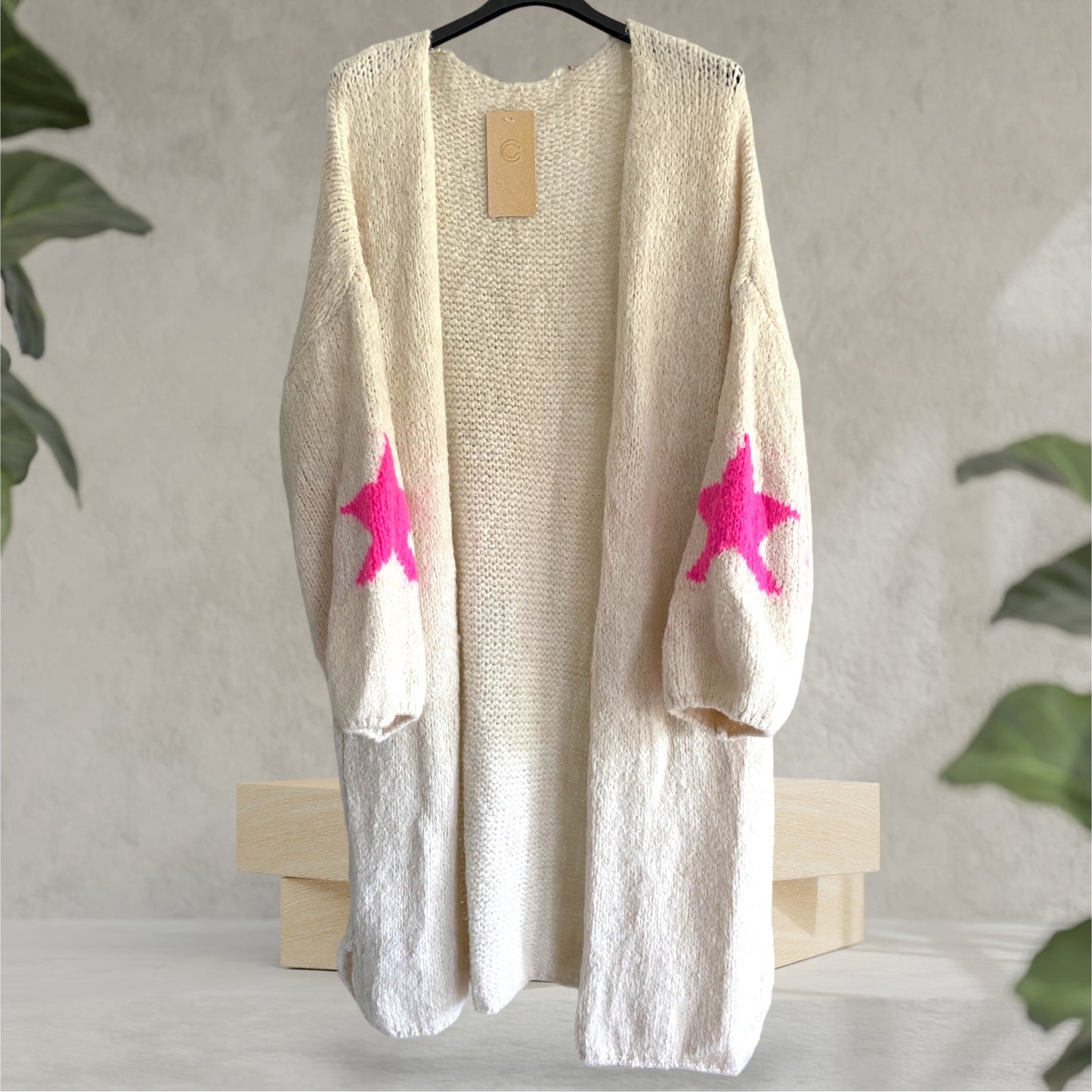 CLARA. Super soft star longline cardigan