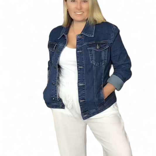 Honey Casual Denim Jacket with Stretch