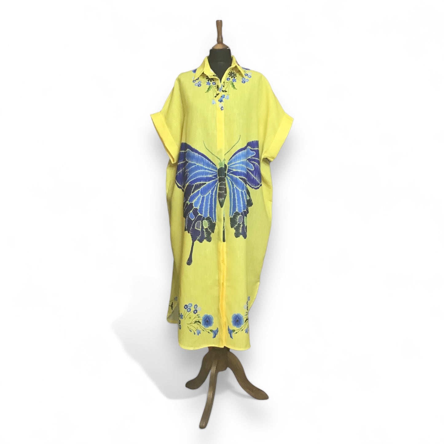 ELLIE. Butterfly Print Shirt-Dress.