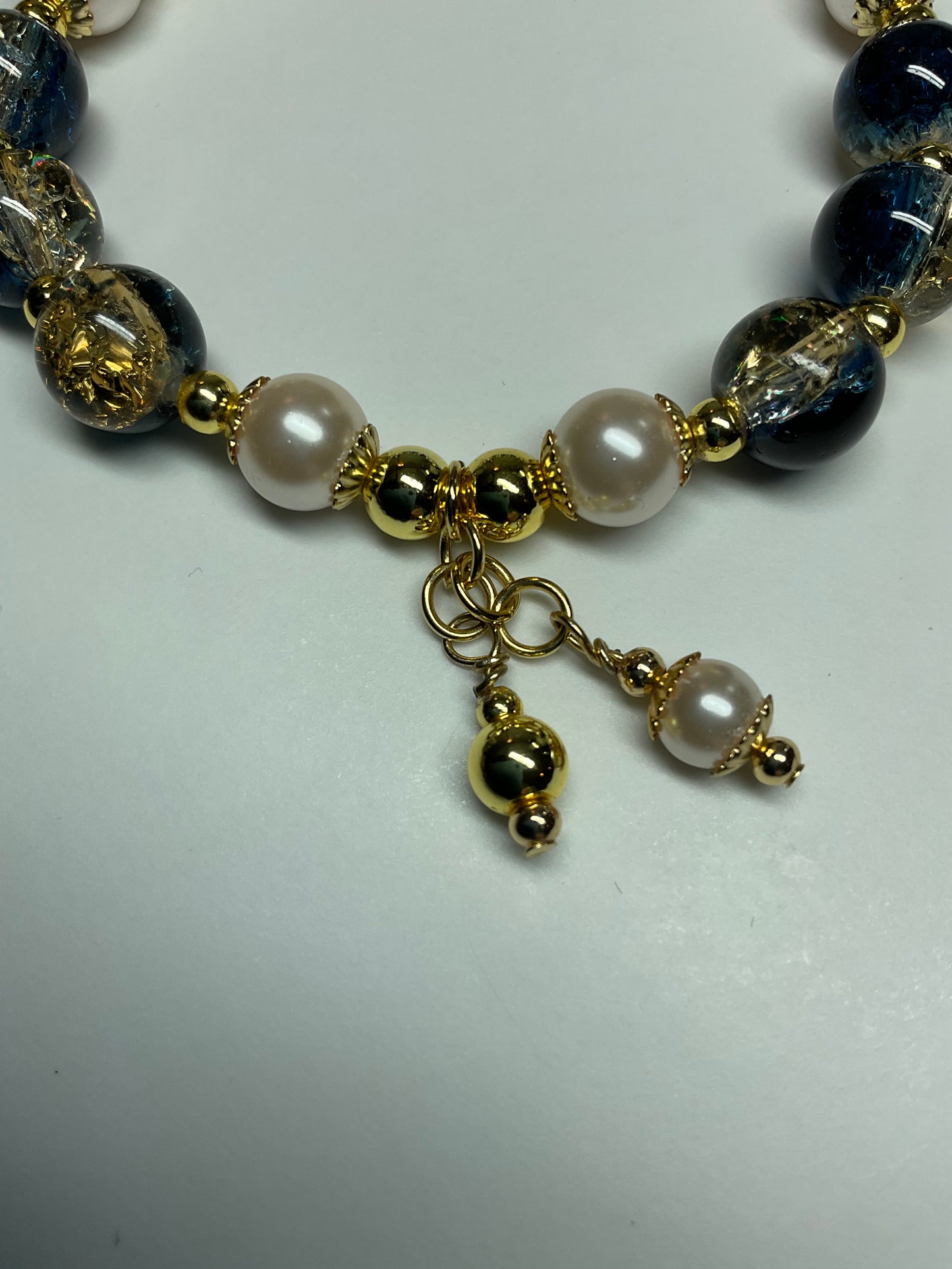 Golden Navy with Faux Pearls & Gold Accents