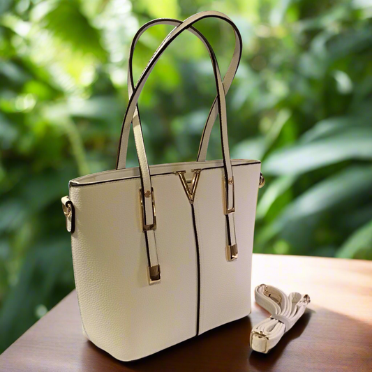 Lola. Designer Inspired Tote Bag ( Small White )