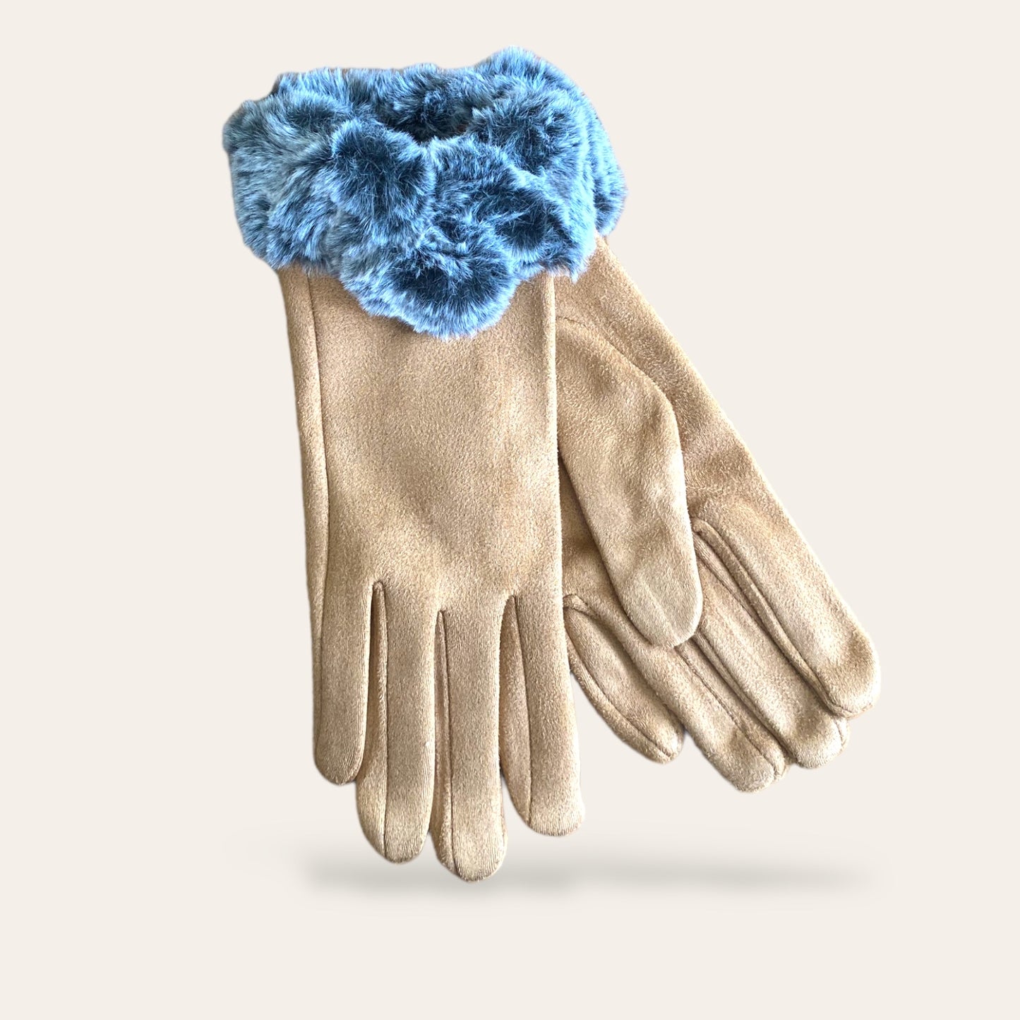 HAZEL. Elegant warm faux fur trim ladies gloves