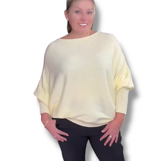 Batwing Soft Fine-knit Sweater. ( Clara )
