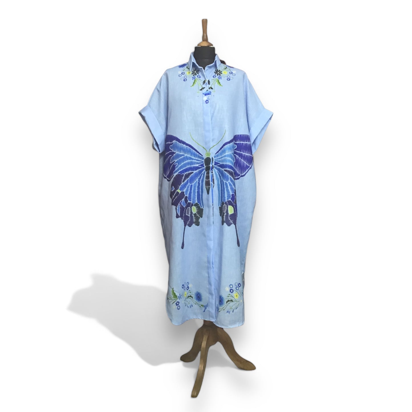 ELLIE. Butterfly Print Shirt-Dress.