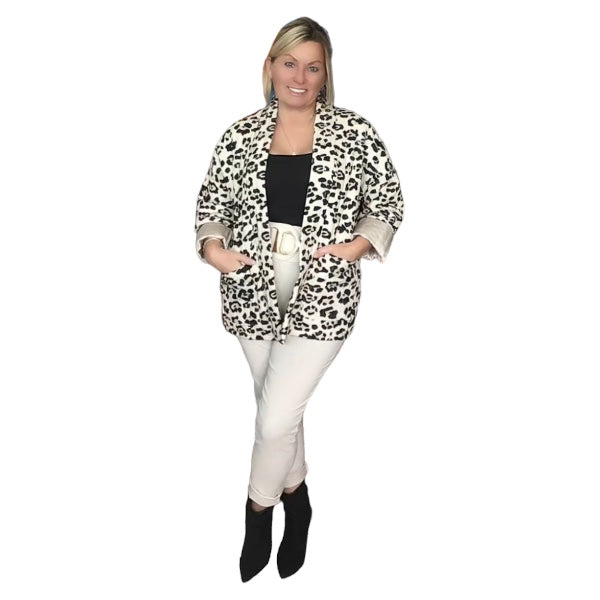 Page. Animal Print Quilted Jacket with Pockets