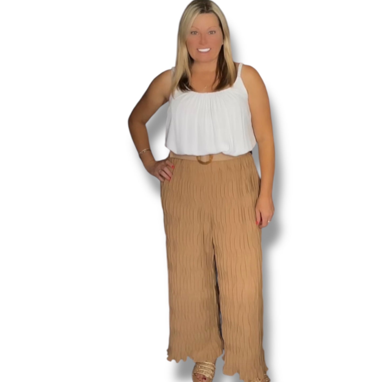 Carol. Wide Leg Trousers with Belt
