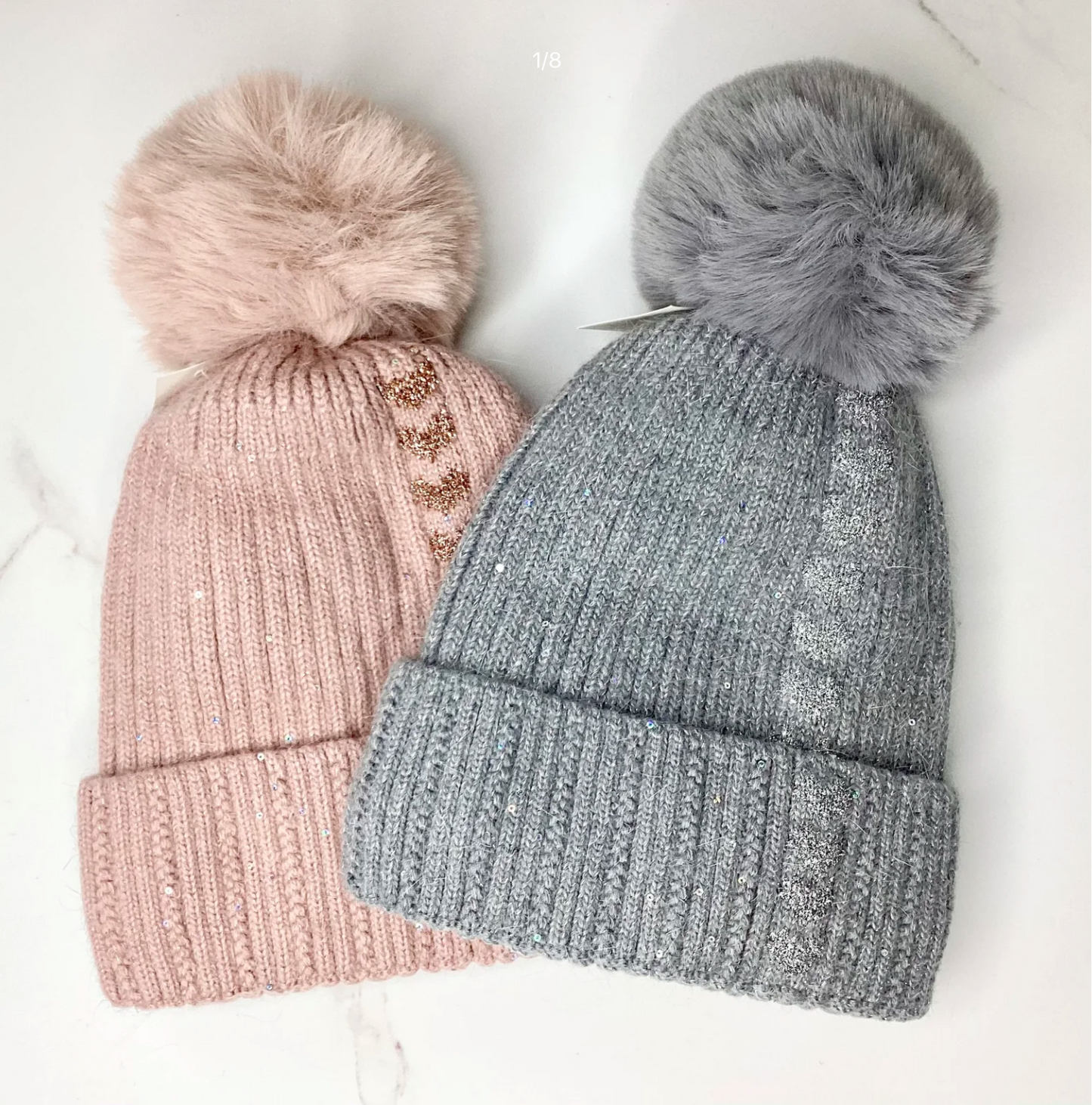 Abbi. Shimmering PomPom Plush Lined Hat