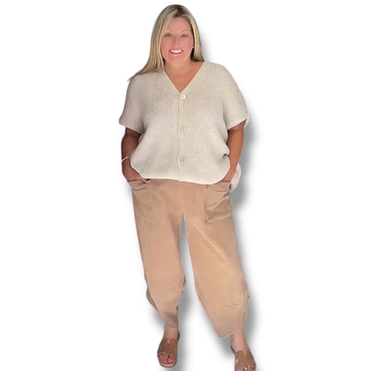 Tulip Leg Ribbed Velour Jogger Trousers (Ashdan)