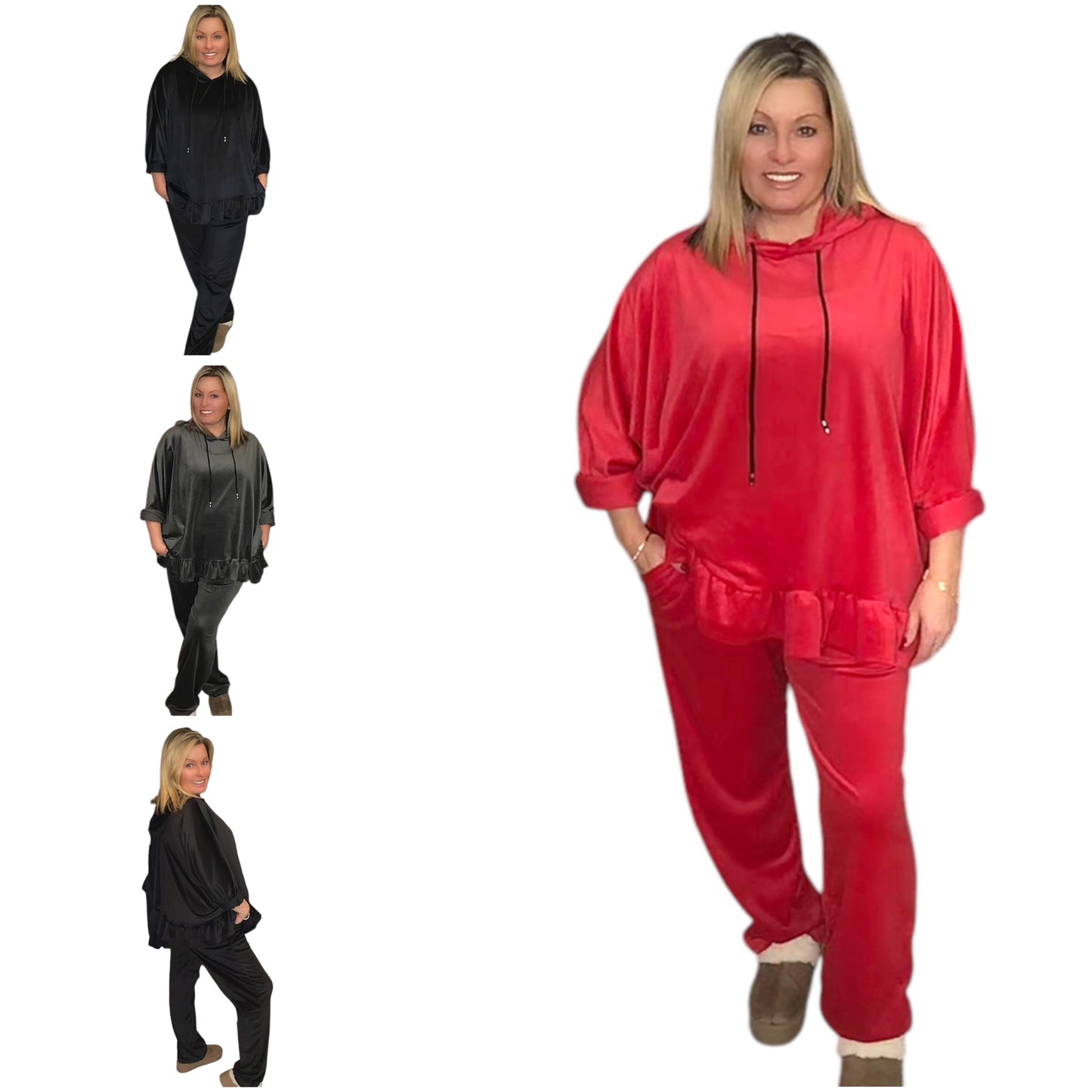 Kelly. Super Soft Velour Hoodie Tracksuit.