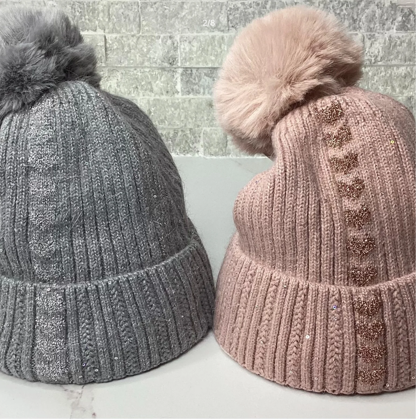 Abbi. Shimmering PomPom Plush Lined Hat