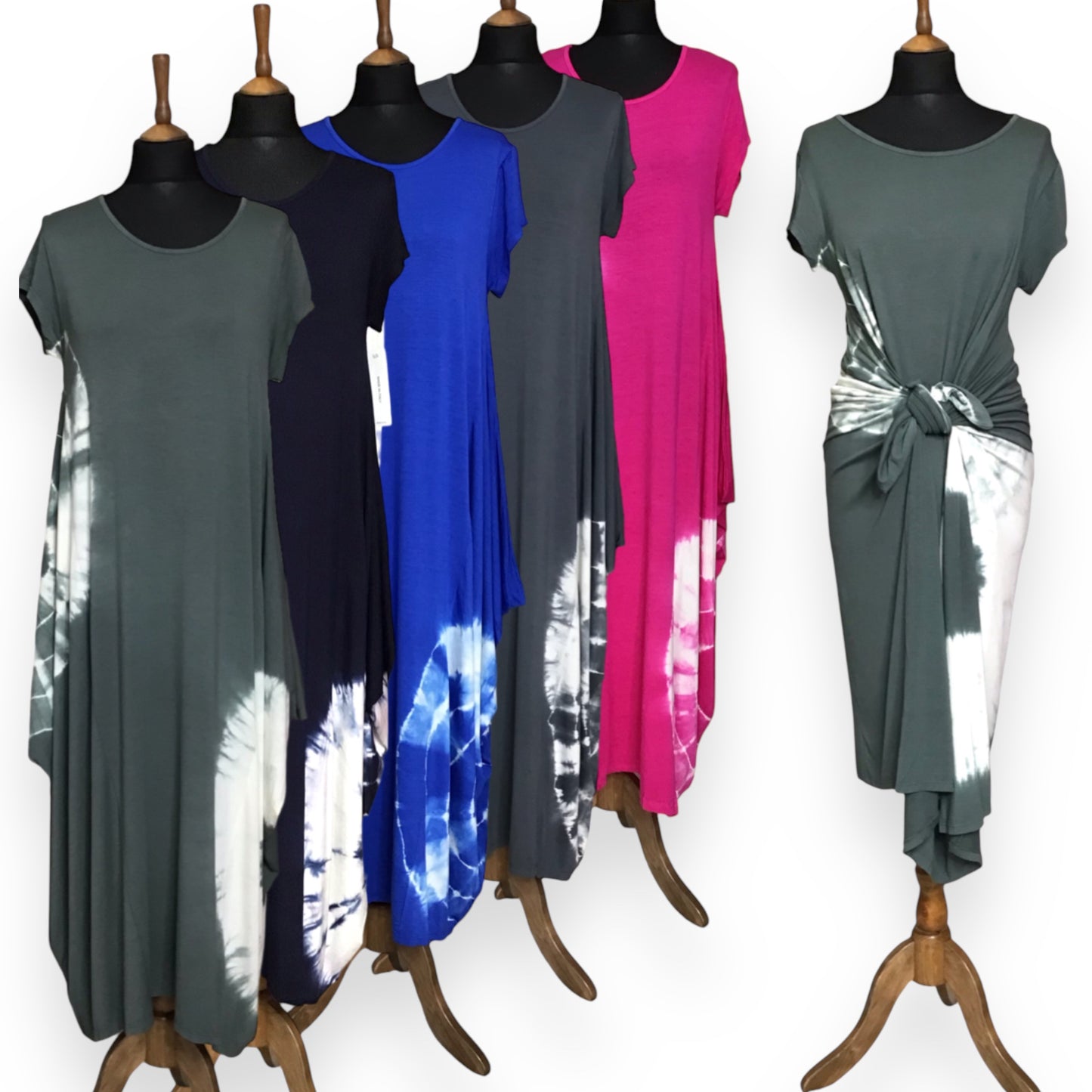 ISADORA. Stylish Tie Dye Parachute Midi Dress