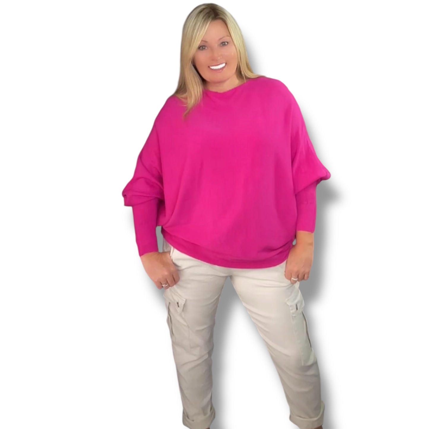 Batwing Soft Fine-knit Sweater. ( Clara )