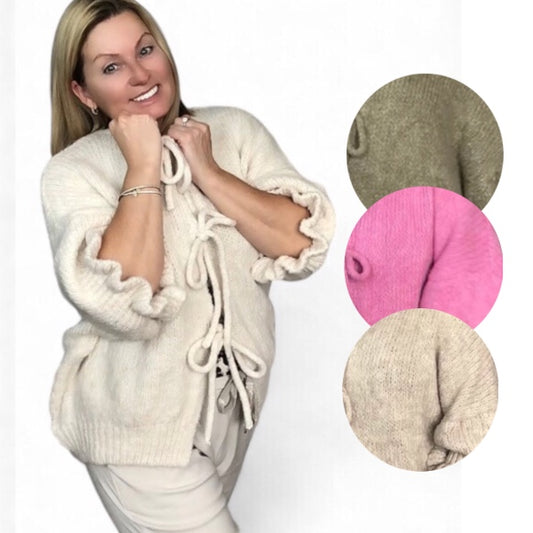 Charlene. Super Soft Knit Cardigan with Ties