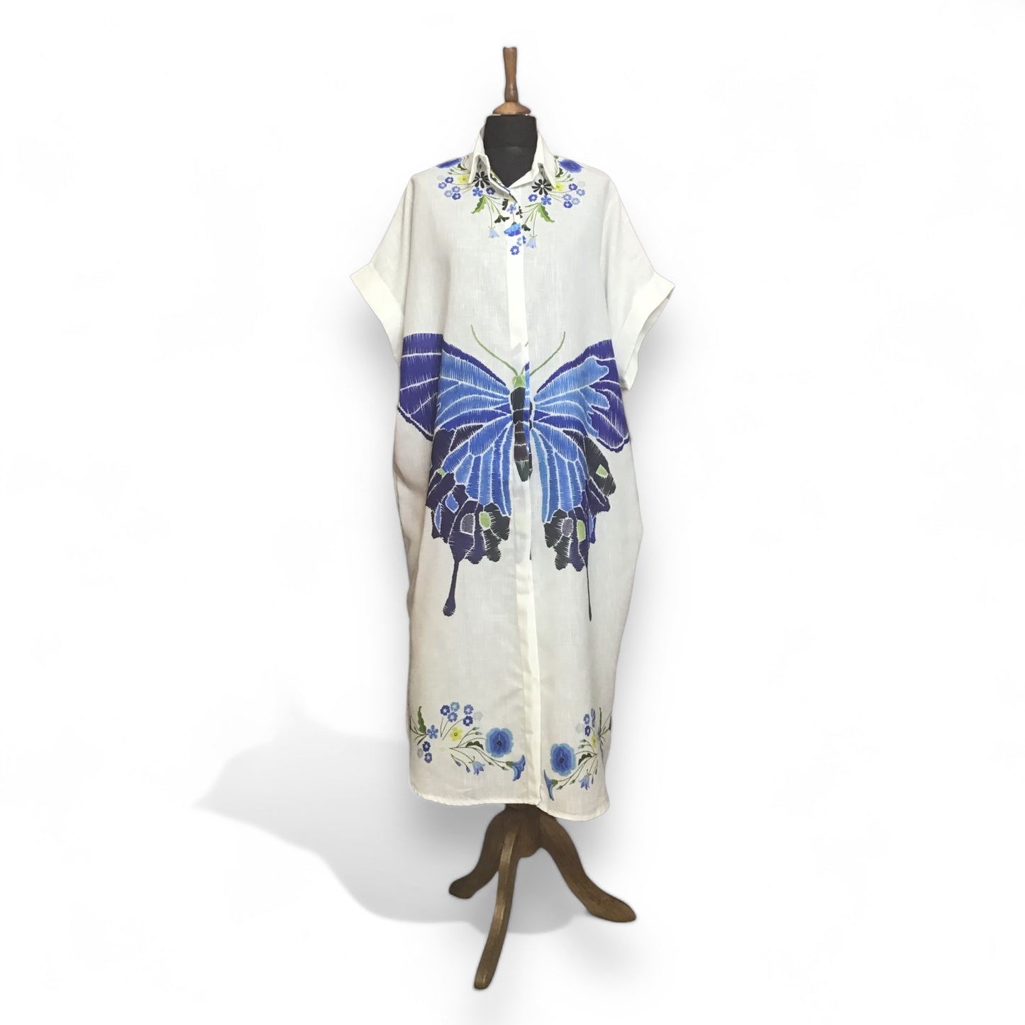 ELLIE. Butterfly Print Shirt-Dress.