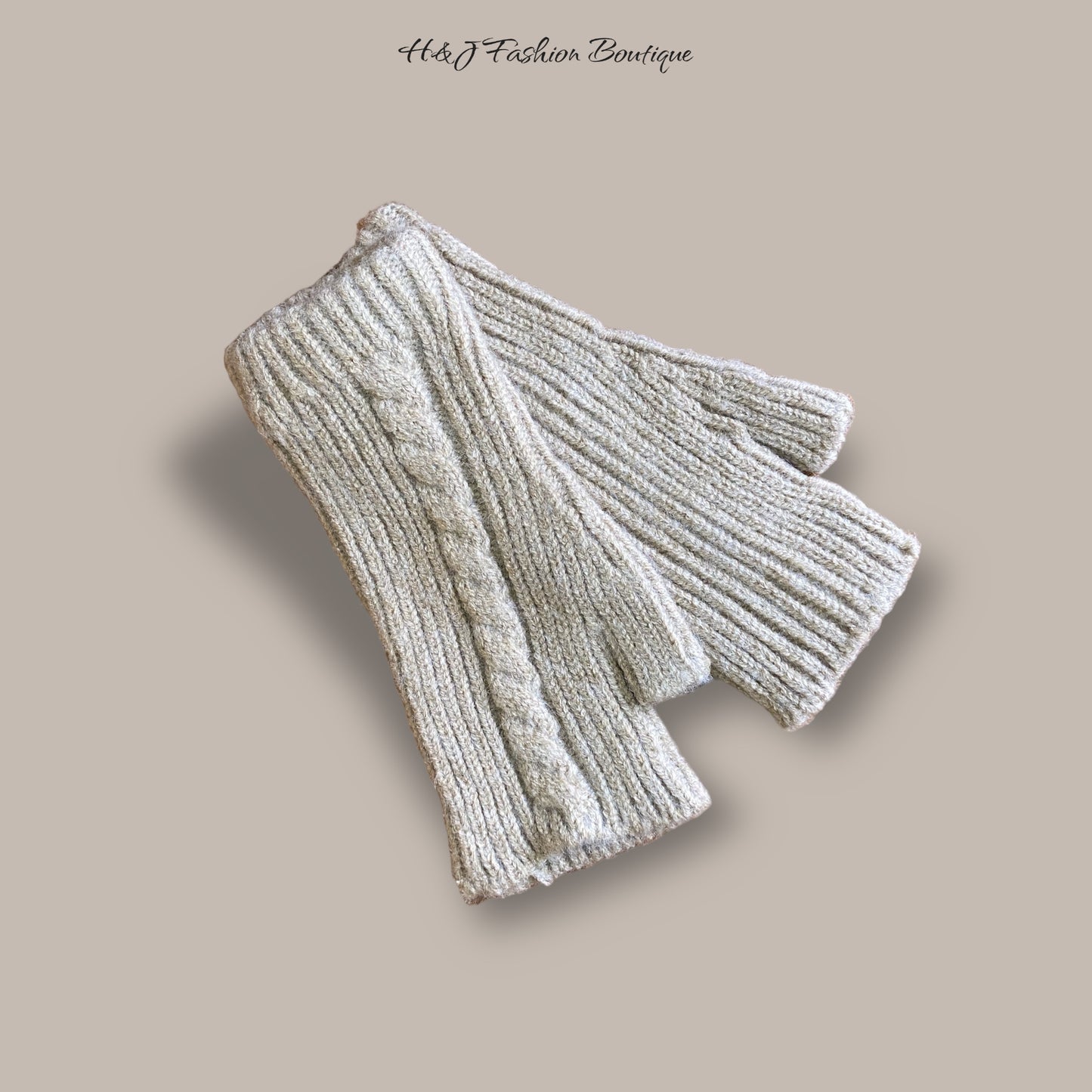 NINA. Soft knitted fingerless mittens